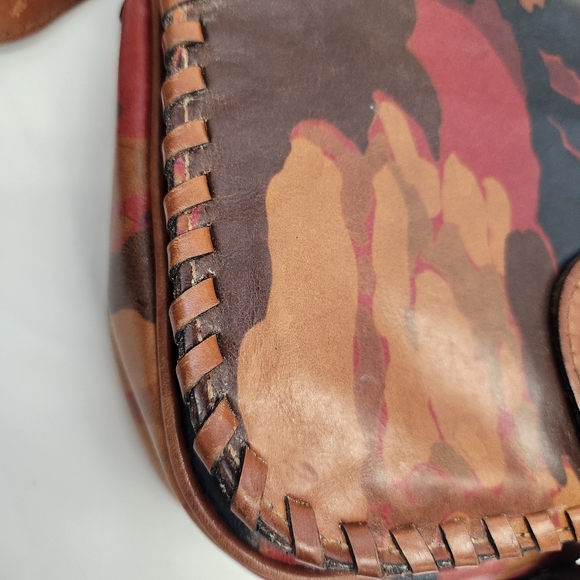 Patricia Nash Rosa Square Flap Saddle Parisian Cameo Leather Bag And Wallet - Picture 15 of 16